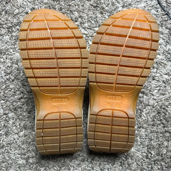 CROCS Mega Crush Retro Floral Sandals Vanilla Cork Size Men’s 8 Women’s 10 - Picture 5 of 12